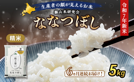 6ヵ月定期便 北海道産ななつぼし 5kg 2025年産米 ななつぼし