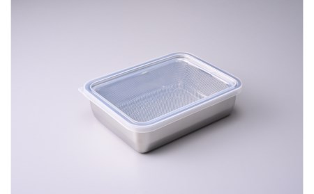 お料理はかどる角バット・角ザルセット　1/2サイズ 調理器具 キッチン用品 キッチングッズ ザル付きバット 重ねやすい調理バット キッチン器具【010S091】