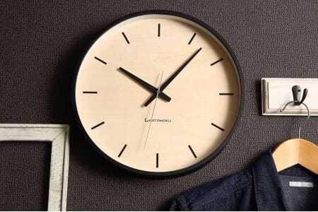 KATOMOKU Plywood clock km-50　木製掛け時計（ブラック）