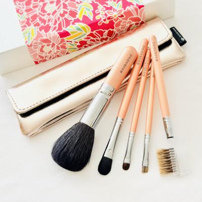 ふるさと納税 熊野町 熊野化粧筆　萌人気5本セット&amp;ケース　熊野筆ほうこどう