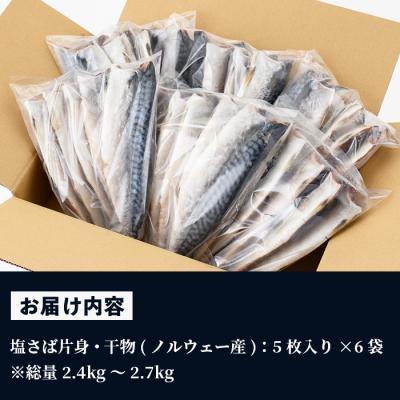 ふるさと納税 いちき串木野市 ノルウェー産塩さば片身・干物(30枚・総量約2.4kg〜2.7kg) |  | 03