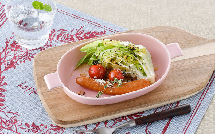 【波佐見焼】オーブンウェア グラタン皿 ピンク・ブルー ペアセット【光春窯】 [XD61]