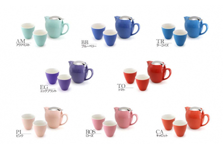 【美濃焼】ティーギフトセットB ピンク【ZERO JAPAN】【TOKI MINOYAKI返礼品】 食器 うつわ 茶器 ティーポット 湯呑み シンプル かわいい おしゃれ 贈り物  紅茶ポット 緑茶 