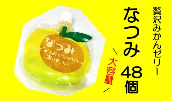 
果肉入り 贅沢 みかんゼリー なつみ 48個 化粧箱なし ご家庭用
