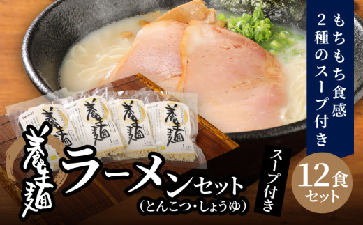 
                  養生麺ラーメン詰合せ 12袋入り - こんにゃく麺 しょう油味 とんこつ味 粉末スープ ご当地グルメ 宮崎県木城町名物 養生麺(ようじょうめん) 冷蔵 生麺 ヘルシー 食物繊維 モチモチ食感 醤油ラーメン 豚骨ラーメン_K10_0001_3
                