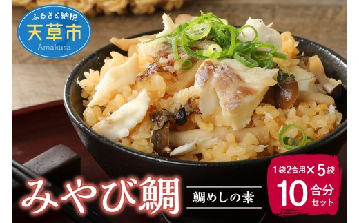 
S124-002_みやび鯛 鯛めしの素 5袋セット 本格的な鯛めしをお手軽に♪（1袋2合用）
