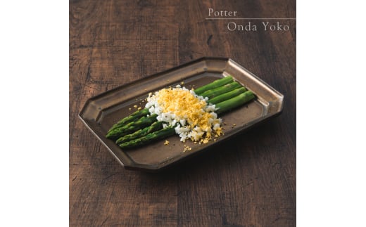 【美濃焼】 恩田陽子 隅切長角皿 L ゴールド 瑞浪市 / JS企画 プレート 皿 長皿 [AZAZ059]