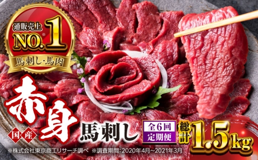 【全6回定期便】国産 赤身馬刺しセット 約250g 熊本馬刺し ばさし 赤身 馬刺し 小分け 冷凍 馬肉 馬刺 ヘルシー 真空 パック おつまみ ジビエ 刺し身【株式会社 利他フーズ】 [AYBP027]