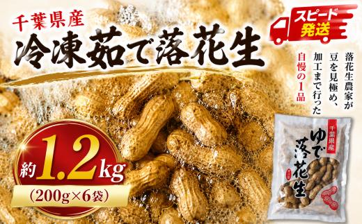 茹で落花生 1.2kg ( 200g × 6)セット 冷凍 らっかせい ラッカセイ ゆで落花生 ナッツ なっつ ピーナッツ ぴーなっつ お菓子 おかし おやつ おつまみ オツマミ おすすめ オススメ チバ 千葉県産 千葉 オオノ農園 10000円 10000 1万 1万円 千葉県 香取市 OON002