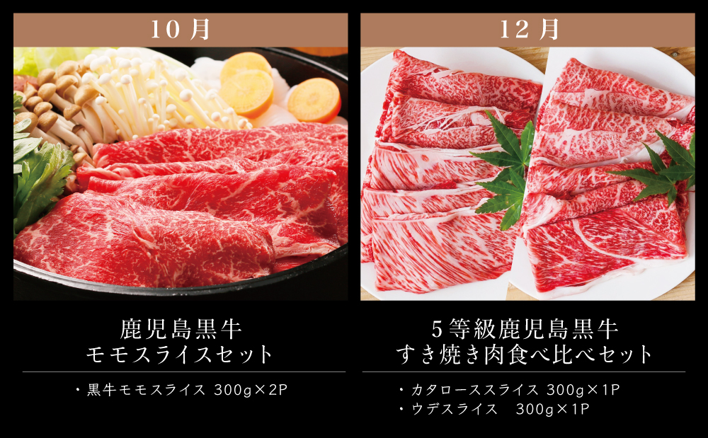 【定期便 6回】鹿児島黒牛 定期便 JA食肉かごしま 黒毛和牛 和牛 牛肉 お肉 霜降り 赤身 ステーキ 焼肉 バーベキュー BBQ すき焼き しゃぶしゃぶ 食べ比べ 冷凍 定期配送 南さつま市