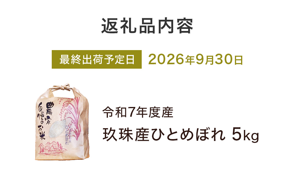 【令和7年産】湧水育ち ひとめぼれ 5kg 白米 米 お米 こめ コメ ヒトメボレ 玖珠産  ご飯 大分県 大分 玖珠町 玖珠