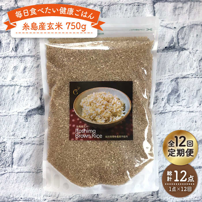 【ふるさと納税】【全12回定期便】糸島産玄米 750g 糸島市 / 株式会社Carna [ALA046] 45000円 常温