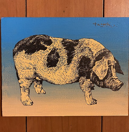 
動物画（豚） プレート F０サイズ【横須賀商工会議所 おもてなしギフト事務局（たのち）】 [AKFM007]
