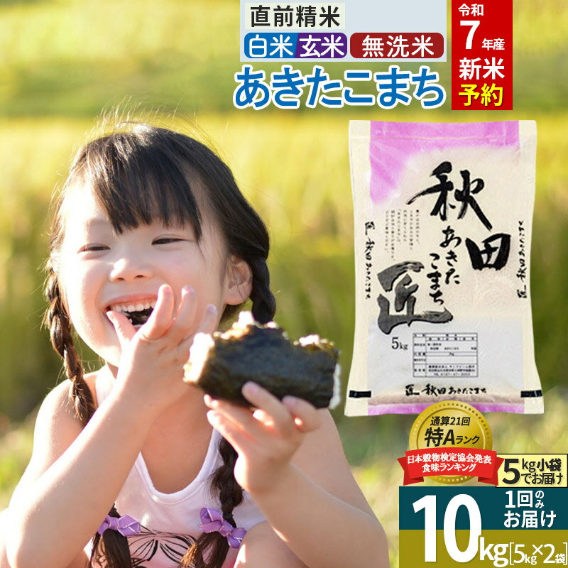 【ふるさと納税】【白米／玄米／無洗米】※R7新米予約※ 秋田県産 あきたこまち 10kg (5kg×2袋) 令和7年産 10キロ お米 新米