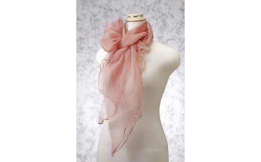TOMIOKA SILK オーガンジーストール 草木染 ＜桜色＞ 富岡シルク ストール 贈り物 ギフト F21E-374