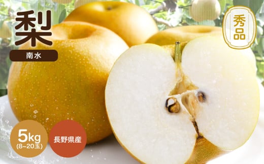 ジューシーで甘い梨!長野県産 なし(南水) 約5kg 秀品〈2026年9月中旬～10月中旬発送〉