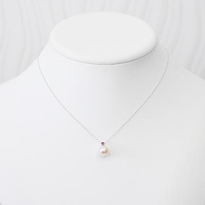 ふるさと納税 天草市 あこや真珠 ネックレス 8-8.5mm ホワイトピンク アメシスト K10WG_S085-540 |  | 02