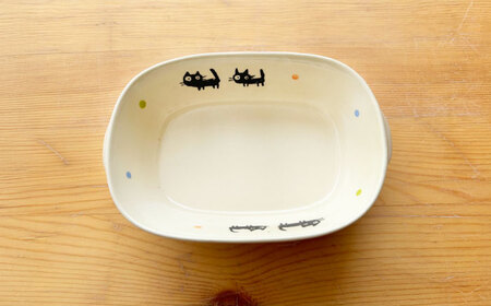 【瀬戸焼】子供用食器5点セット （黒ねこ）【窯元SOUSEN】[BBCQ008]子ども食器 子供