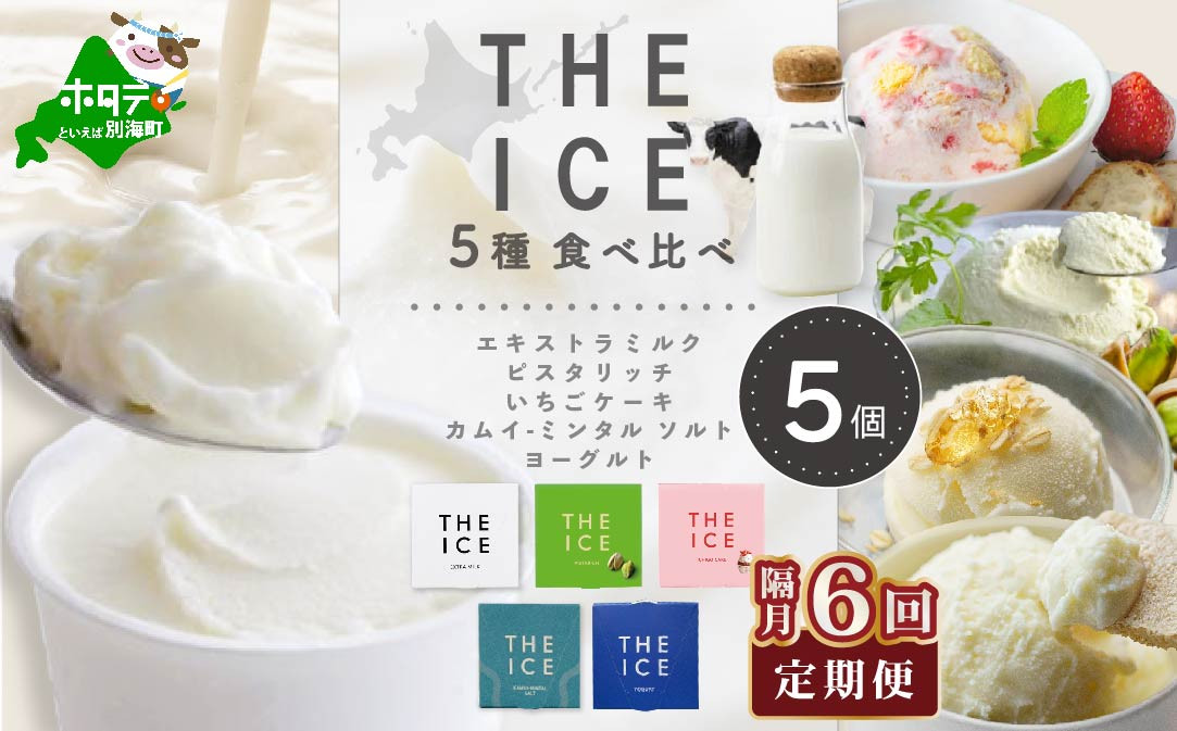 
【隔月6回定期便】【THE ICE】5種食べ比べ 5個セット CJB060206
