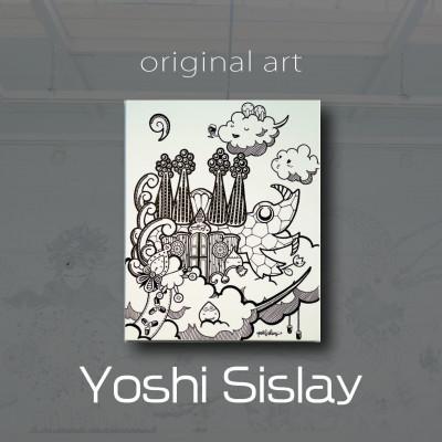 ふるさと納税 高石市 アート作品/Yoshi Sislay(ヨシシスレー) 『ガウディ城』絵画 | 
