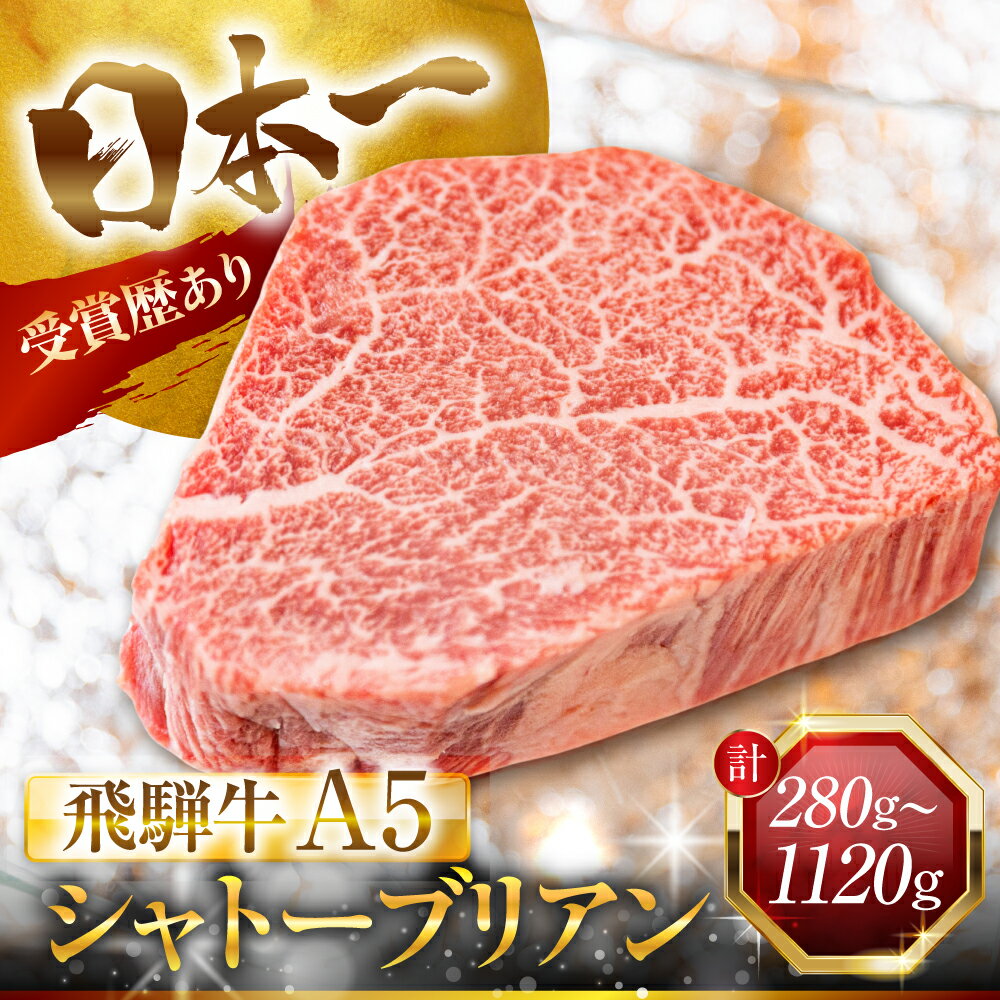 【ふるさと納税】最高ランク A5 飛騨牛 シャトーブリアン 2～8枚 計280～1120g ヒレ ヒレステーキ フィレ フィレステーキ A5等級 A5ランク 牛肉 国産 厳選 ブランド牛 高級 高級肉 冷凍 プレゼント ギフト お祝い 記念日 ご褒美 50000円 5万円 中部ミート 岐阜県 大垣市