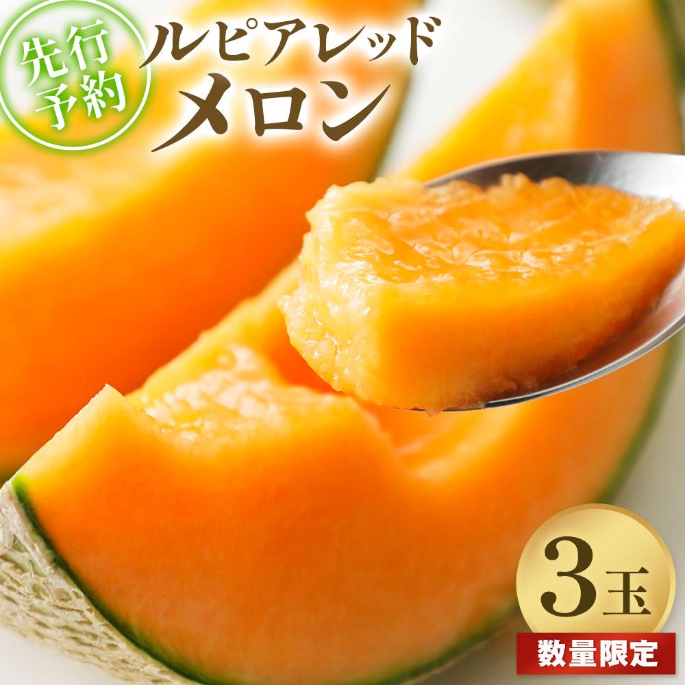 【ふるさと納税】【2025年発送】【先行予約】【数量限定】美唄市産ルピアレッドメロン3玉（赤肉）