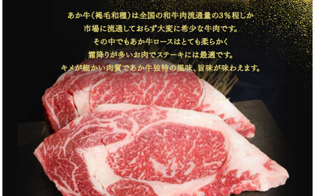 ＜ R8年熊本地震復興支援 ＞あか牛ロースステーキセット 200g×2枚 あか牛のたれ200ml付き