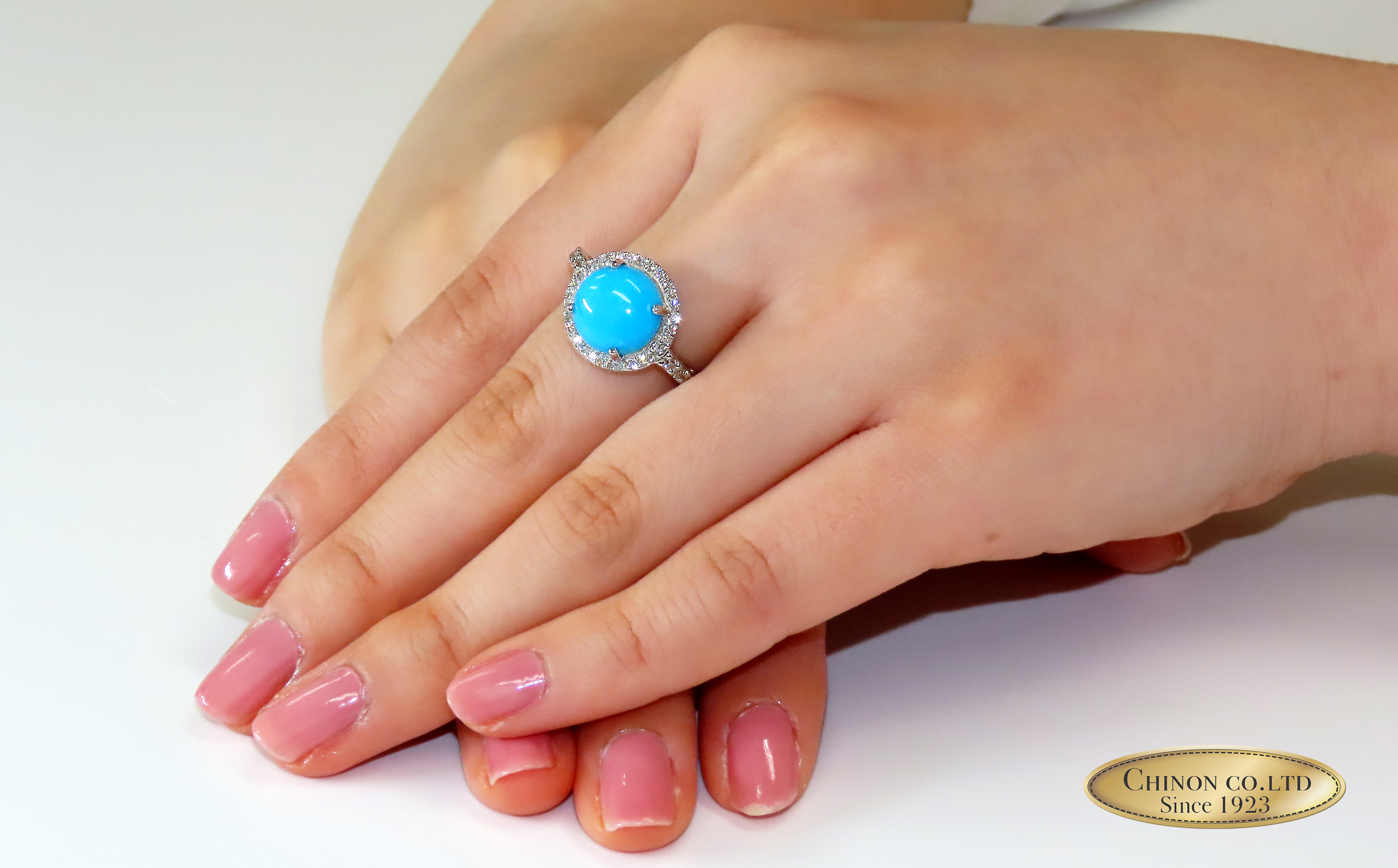 3ct 天然ターコイズ ダイヤモンド リング プラチナ トルコ石