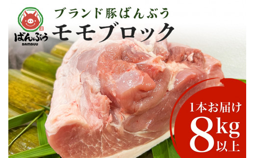 ブランド豚「ばんぶぅ」モモブロック1本（8kg以上）ばんぶぅ 豚肉 モモ もも肉 モモブロック ブロック肉 モモ肉 しゃぶしゃぶ 焼き肉 真空パック しゃぶしゃぶ肉 焼肉用 ぶた肉 ブタ肉 国産 茨城県産 ギフト プレゼント 冷蔵 高級部位 ブランド豚 42-H