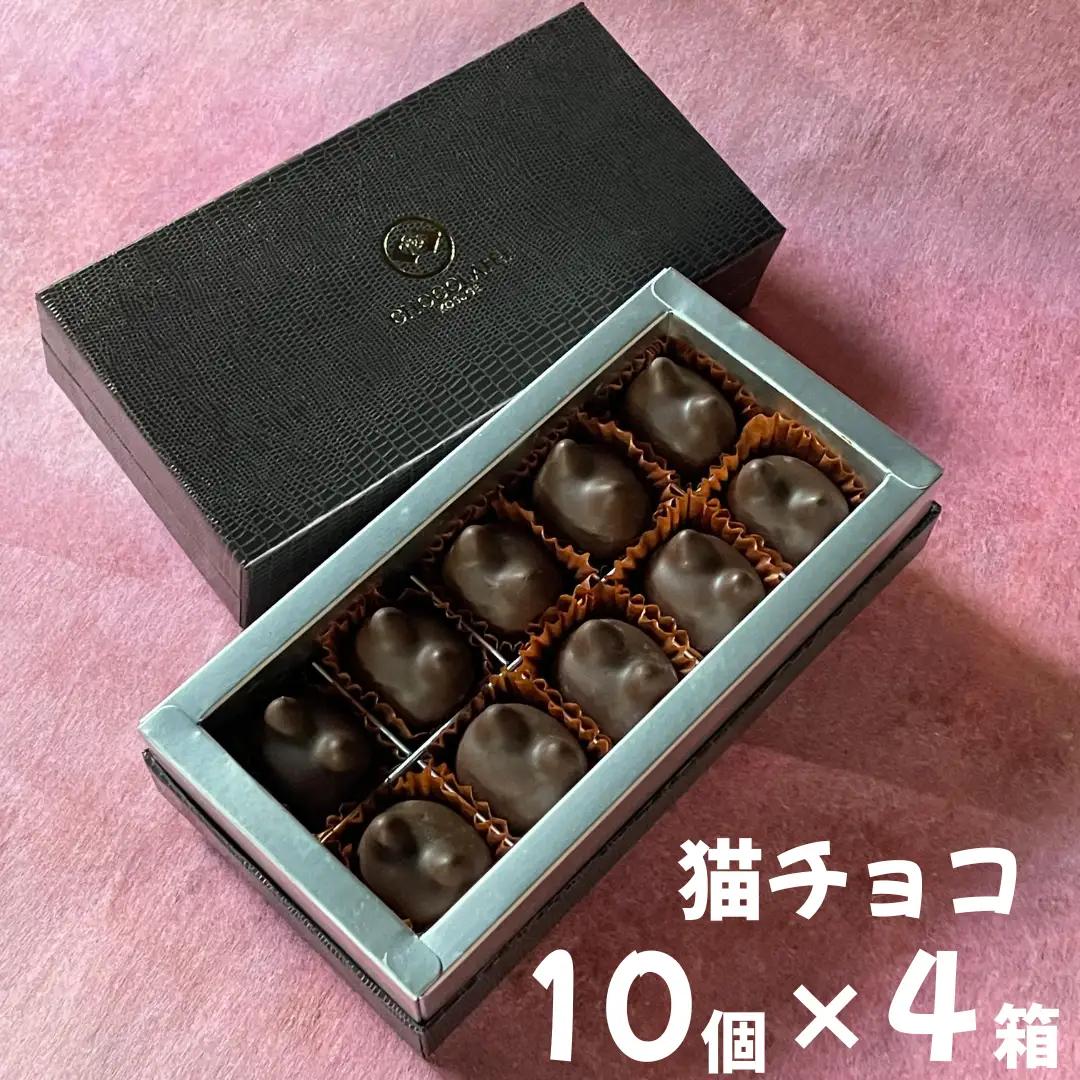 しょこら亭 猫チョコ（jomon）10個入×4セット お菓子 菓子 スイーツ チョコレート 贈答 1Z37070