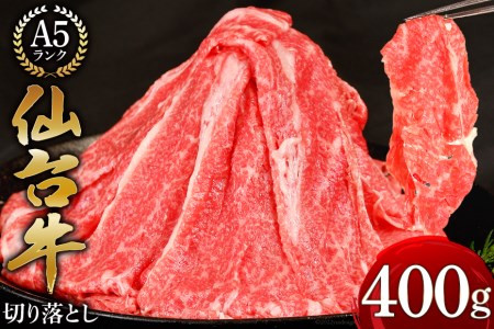【仙台牛 A-5ランク】切り落とし 400g [気仙沼市物産振興協会 宮城県 気仙沼市 20565230] 肉 精肉 ブランド牛 サーロイン サーロインステーキ ステーキ A5 A5ランク 冷凍