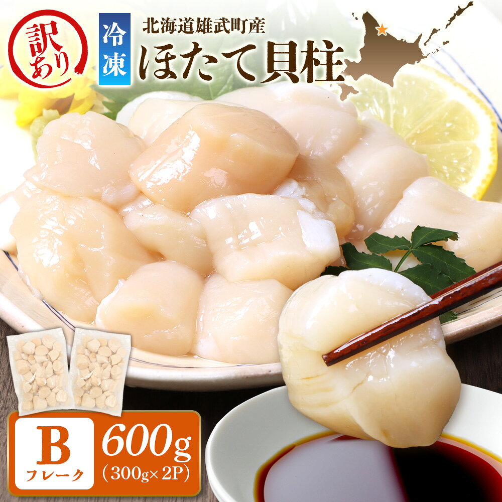 【ふるさと納税】北海道雄武町産 ほたて貝柱 冷凍 Bフレーク 600g 訳あり品 | ふるさと納税 北海道 雄武 ほたて貝柱 ホタテ貝柱 ホタテ 帆立 ほたて 貝柱 Bフレーク 冷凍 急速冷凍 刺身用 生食用 訳あり【12087AA0101】