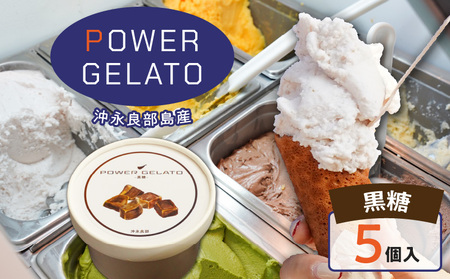 POWER gELATO 沖永良部島産（ 黒糖 ）90ml × 5個入り W066-006-01 冷凍 スイーツ