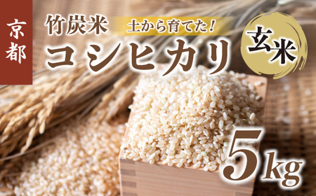 特別栽培米 竹炭米 玄米 コシヒカリ 5kg ： お米