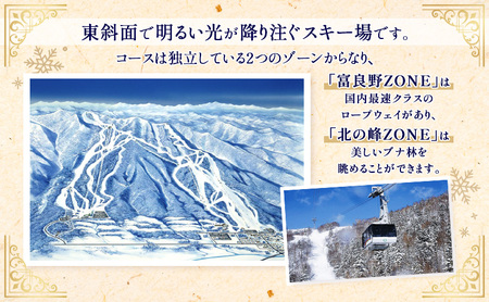 富良野スキー場　シーズン リフト1日券（1枚）(チケット スキー ボード スノーボード 体験 入場 券 旅行 トラベル リゾート 自然 アウトドア 北海道 富良野市 ふらの)