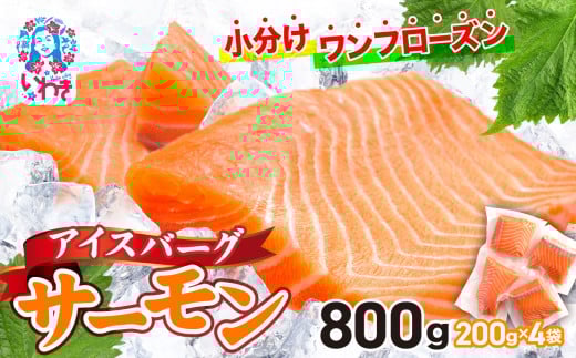 アイスバーグサーモン（アトランティックサーモン）　約800g（約200g×4袋） 刺身 フィレ 個包装 冷凍 さけ サケ 生食サーモン 鮭 魚 海鮮 手巻き寿司 海鮮丼 人気 おすすめ ノルウェー産