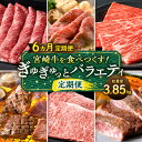 【ふるさと納税】宮崎牛 食べつくす ぎゅぎゅっと バラエティ 定期便 総重量3.85kg 全国和牛能力共進会 4大会連続内閣総理大臣賞 受賞 ブランド牛 国産牛 黒毛和牛 牛肉 肉 詰め合わせ セット モモ ステーキ ロース ウデ 肩ロース バラ ミスジ 定期 宮崎県 送料無料