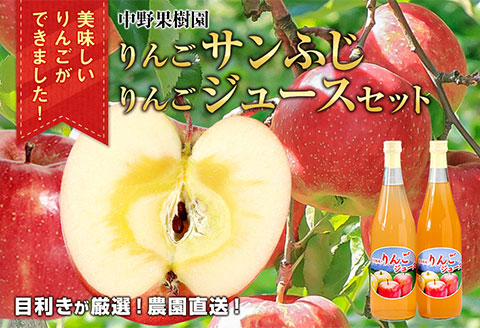 中野果樹園のサンふじ3kgとりんごジュース720ml×2本/さんふじ サンフジ サンふじ 送料無料 矢巾町産 りんご 予約 蜜 ジュース 果汁 しゃきしゃき シャキシャキ 甘い 酸味 贈答 ギフト プレゼント リンゴ 林檎 果物 くだもの フルーツ 岩手県 矢巾町