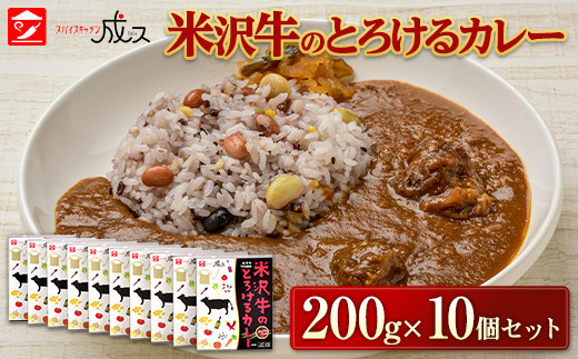 
米沢牛のとろけるカレー (200g×10個セット) 『スパイスキッチン成ス』 山形県 南陽市 [1798]
