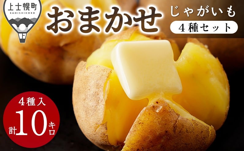 
            北海道産 おまかせ じゃがいも 4種セット 計10kg（2.5kg×4種） 北海道 上士幌町 加藤農場 野菜 ジャガイモ 馬鈴薯 産地直送 ◆2025年12月配送 ［010-V72］
          