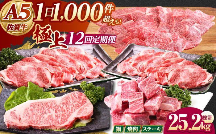 
【全12回定期便】 佐賀牛 A5 極上定期【山下牛舎】 [HAD114]
