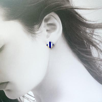 ふるさと納税 茅ヶ崎市 ArtOpus. ピアス ストライプ ディアマンテ S D青 湘南 茅ヶ崎市 陶磁器 アート ギフト |  | 01