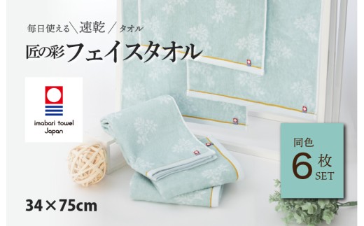 ＼特別寄附額実施中！／（今治タオルブランド認定品）匠の彩 フェイスタオル 6枚セット （ブルー） [I002900FT6B] 今治タオル タオル 今治フェイスタオル ギフト ギフトセット お祝い 贈り物 日本製