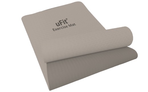 uFit Exercise Mat　200×90cm【グレージュ】 【エクササイズ マット ヨガ 筋トレ グリップ力 ズレにくい 運動 ストレッチ】