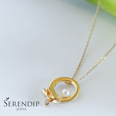 【ふるさと納税】 Calla K10 ダイヤモンド パールネックレス レディース ジュエリー アクセサリー ねっくれす ダイヤ だいや ペンダント イエローゴールド パール シンプル 一点もの おしゃれ かわいい プレゼント ギフト 贈り物 株式会社菜畑 神奈川 湘南 藤沢