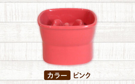 美濃焼　陶器製ペット用フードボウル【早食い防止　高台フードボウル(大/ピンク)pet111】【1427436】