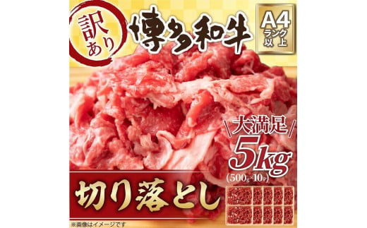 訳アリ！博多和牛 切り落とし 5kg ( 500g×10パック )【博多和牛 和牛 牛 肉 お肉 切り落とし 訳あり 贅沢 人気 食品 オススメ 送料無料 福岡県 筑前町 AR028】