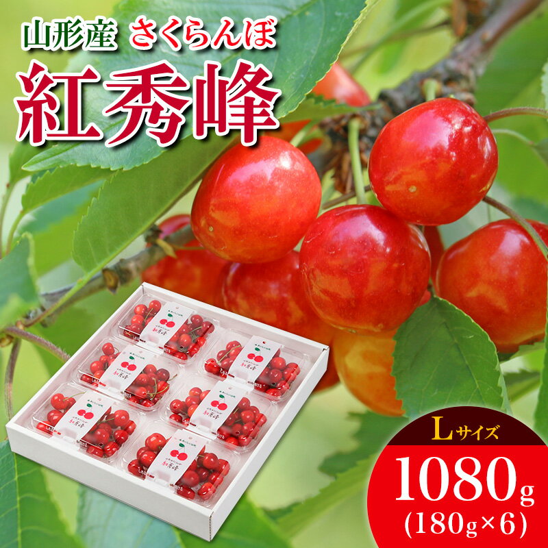 【ふるさと納税】高評価 さくらんぼ 紅秀峰 L 1080g(180g×6) 【令和9年産先行予約】FS25-536 くだもの 果物 フルーツ 山形 山形県 山形市 お取り寄せ 人気 2027年産