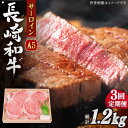 【ふるさと納税】【全3回定期便】長崎和牛 サーロイン ステーキ 総計1.2kg (400g/回)【株式会社 OGAWA】[QBI009] 牛肉 国産 和牛 サーロインステーキ 焼き肉 BBQ バーベキュー ギフト 贈り物 誕生日 クリスマス おせち さざちょう おすすめ 高級 7万6千円 76000円 送料無料