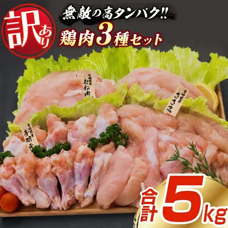 訳あり 鶏肉 3種 セット 合計5kg 国産_BC113-25
